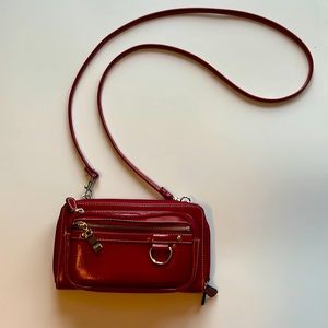 Rosetti red patent cross body wallet